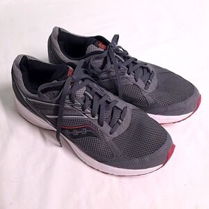 Saucony Cohesion 14 Running Shoes Mens 11 Grey Black Red S20628-2 Mesh Sneaker